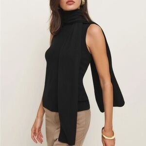 NWT Reformation Elena Cashmere Tank Top Black Size XS